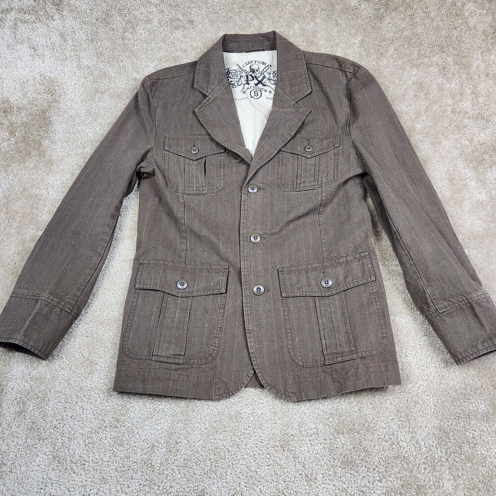 PX CUSTOM Jacket Small Brown Womens Button Up EUC